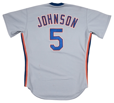 1990 Davey Johnson Game Used and Signed New York Mets Road Jersey (JSA)